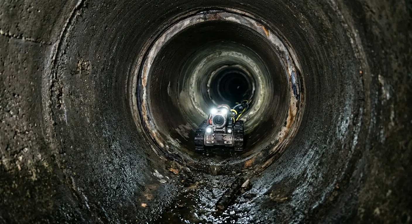 Robotic sewer camera inspecting pipe interior for Sewer Line Repair in Castle Pines Village